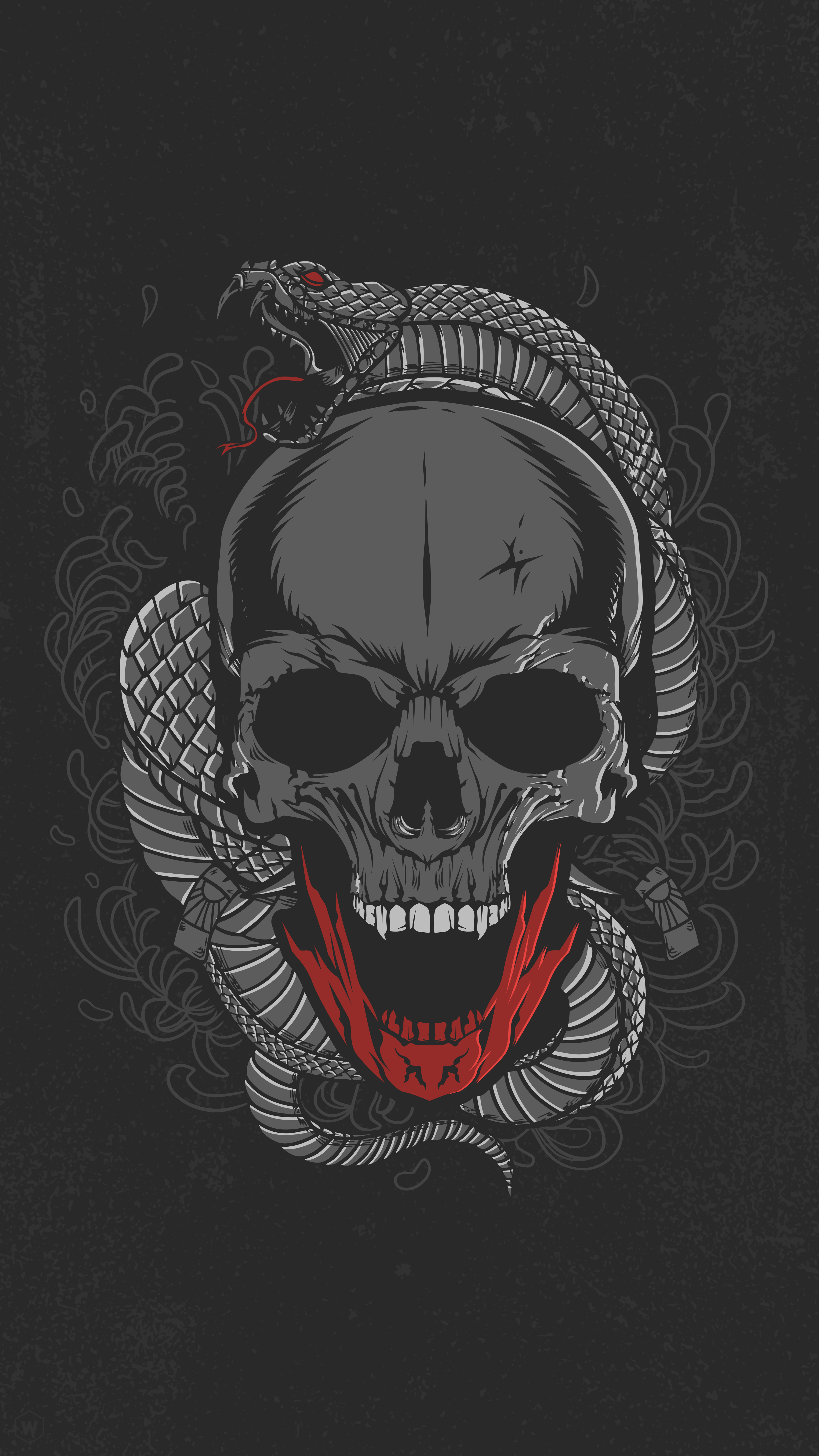 Snake Coiled Around Skull - skull wallpaper for OpersCraft