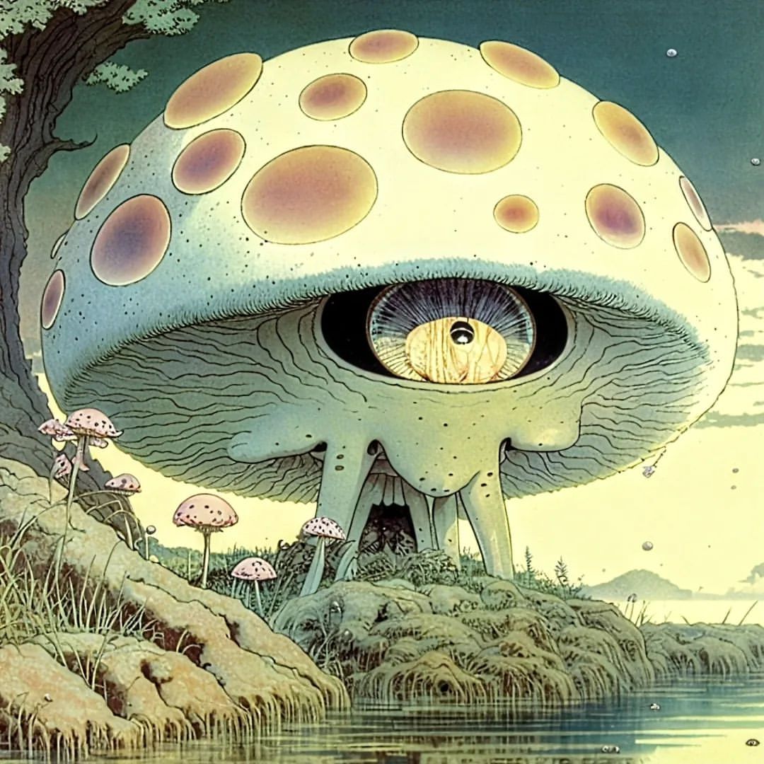 Mystical Mushroom Dwelling - abstract wallpaper for OpersCraft