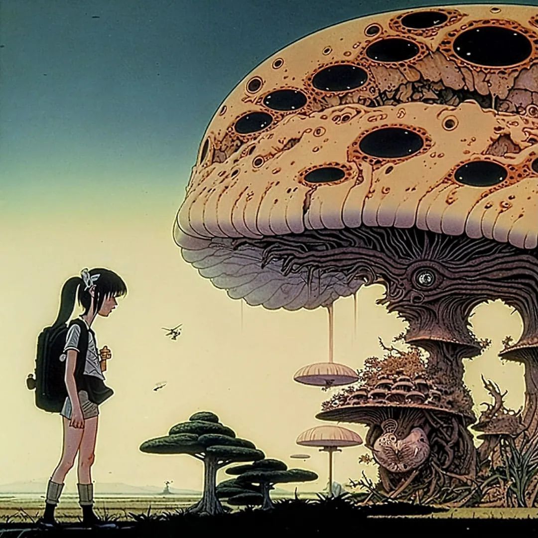 Surreal Mushroom Landscape - anime wallpaper for OpersCraft