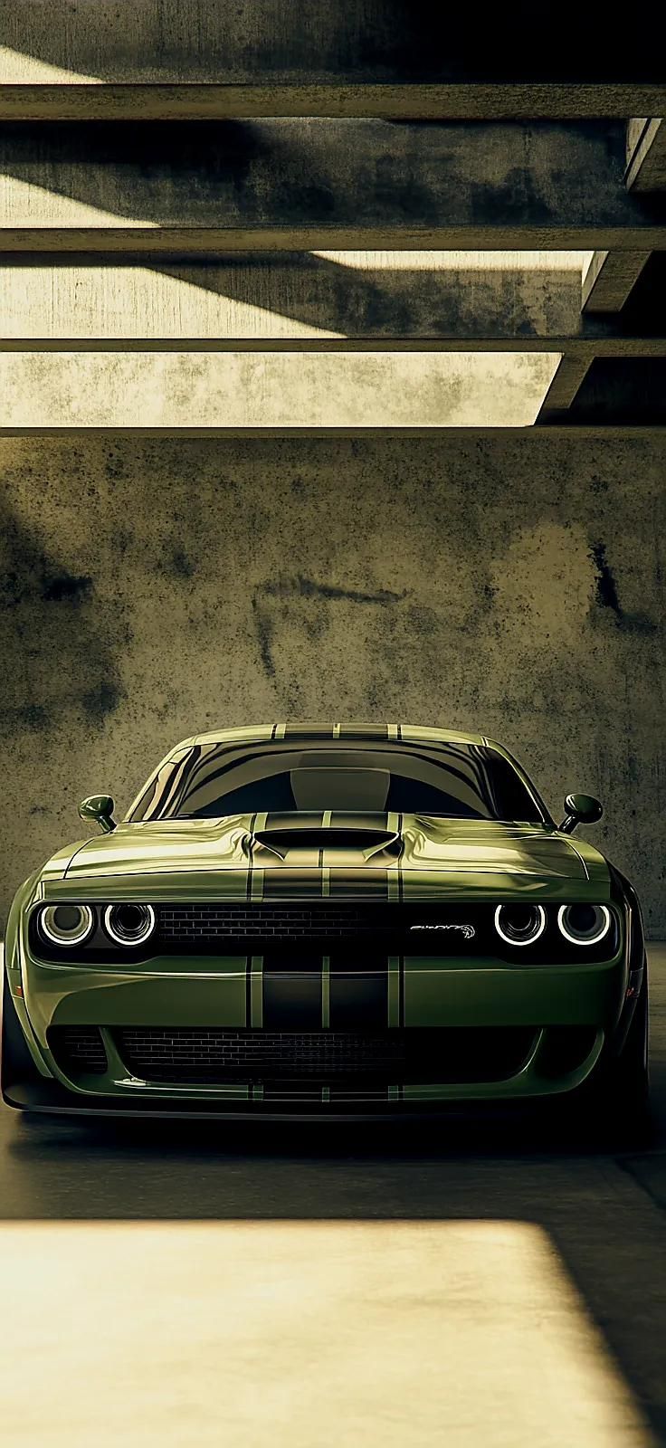 Green Dodge Challenger Muscle - cars wallpaper for OpersCraft