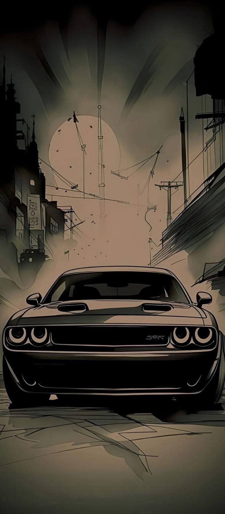 Dodge Challenger Urban Sketch - cars wallpaper for OpersCraft