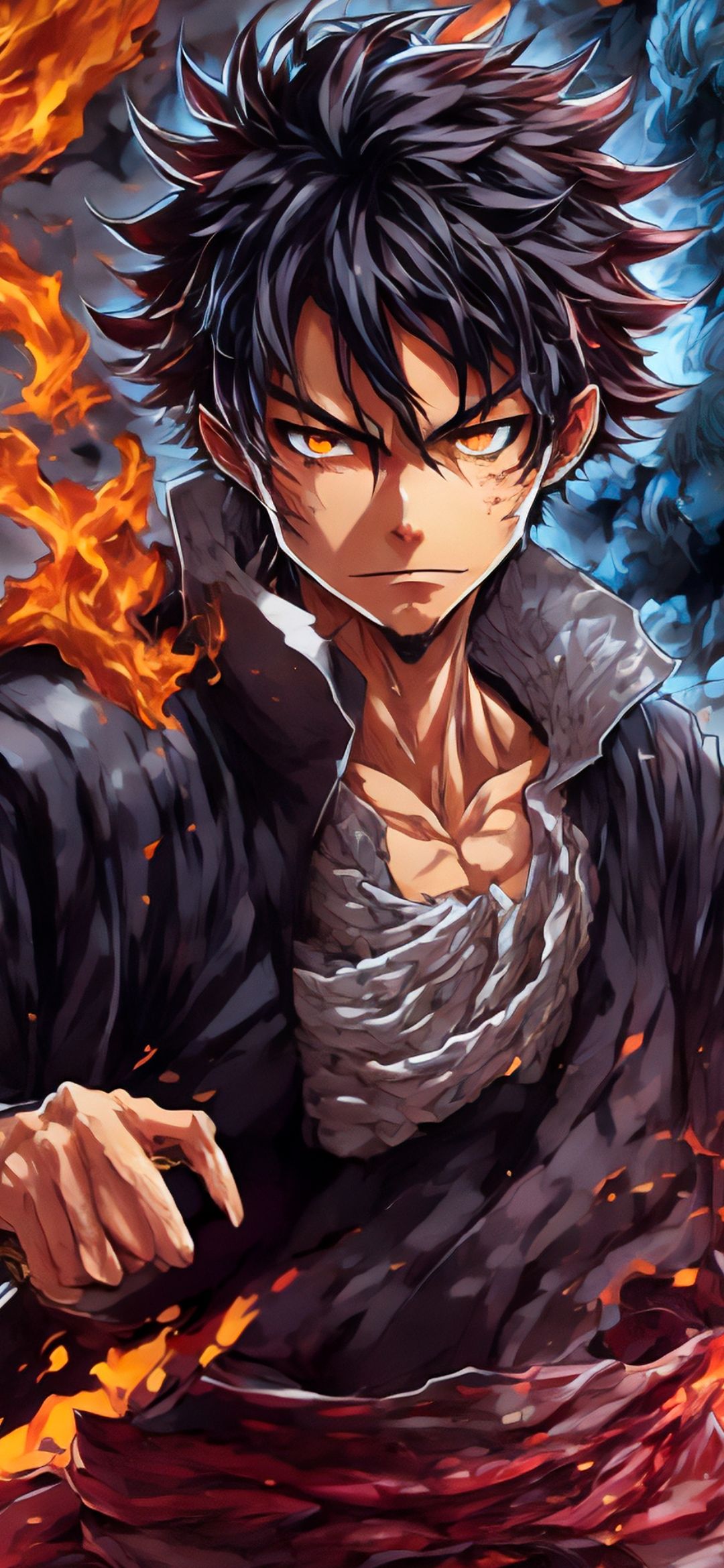 Fiery Anime Warrior - anime wallpaper for OpersCraft