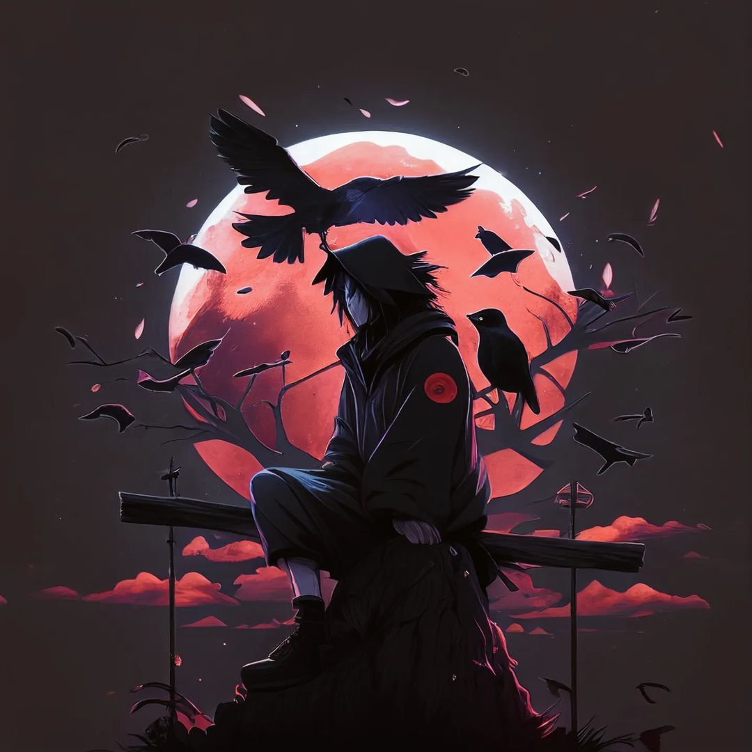 Sasuke's Crimson Moon - anime wallpaper for OpersCraft