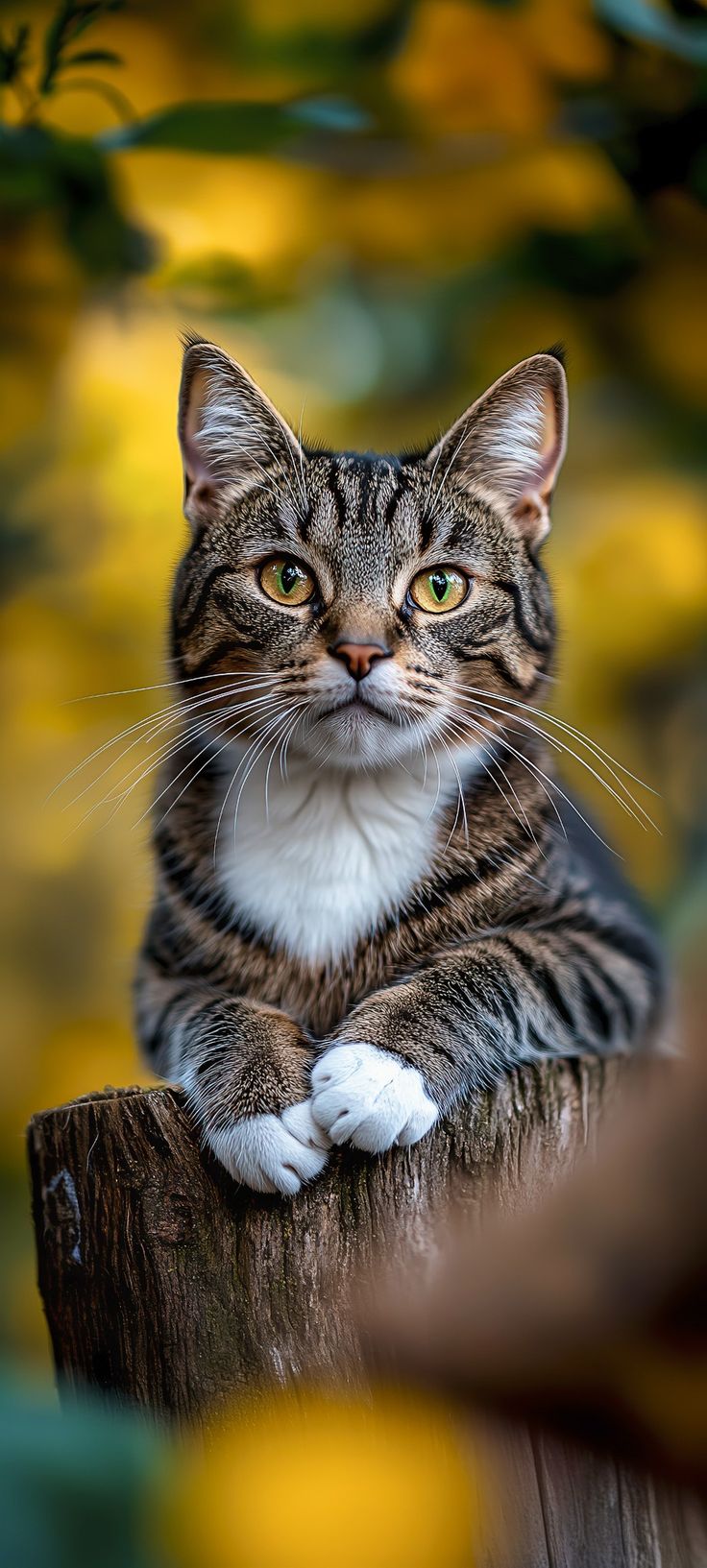 Tabby Cat on Log - cat wallpaper for OpersCraft