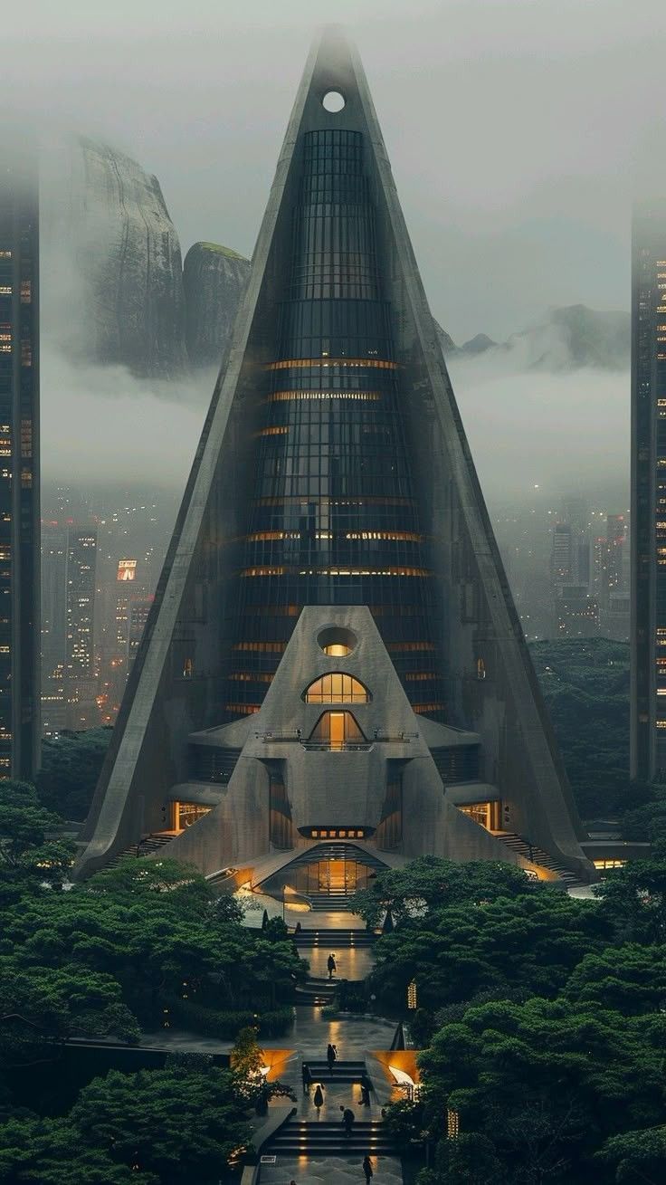 Futuristic Pyramid Skyscraper - architecture wallpaper for OpersCraft