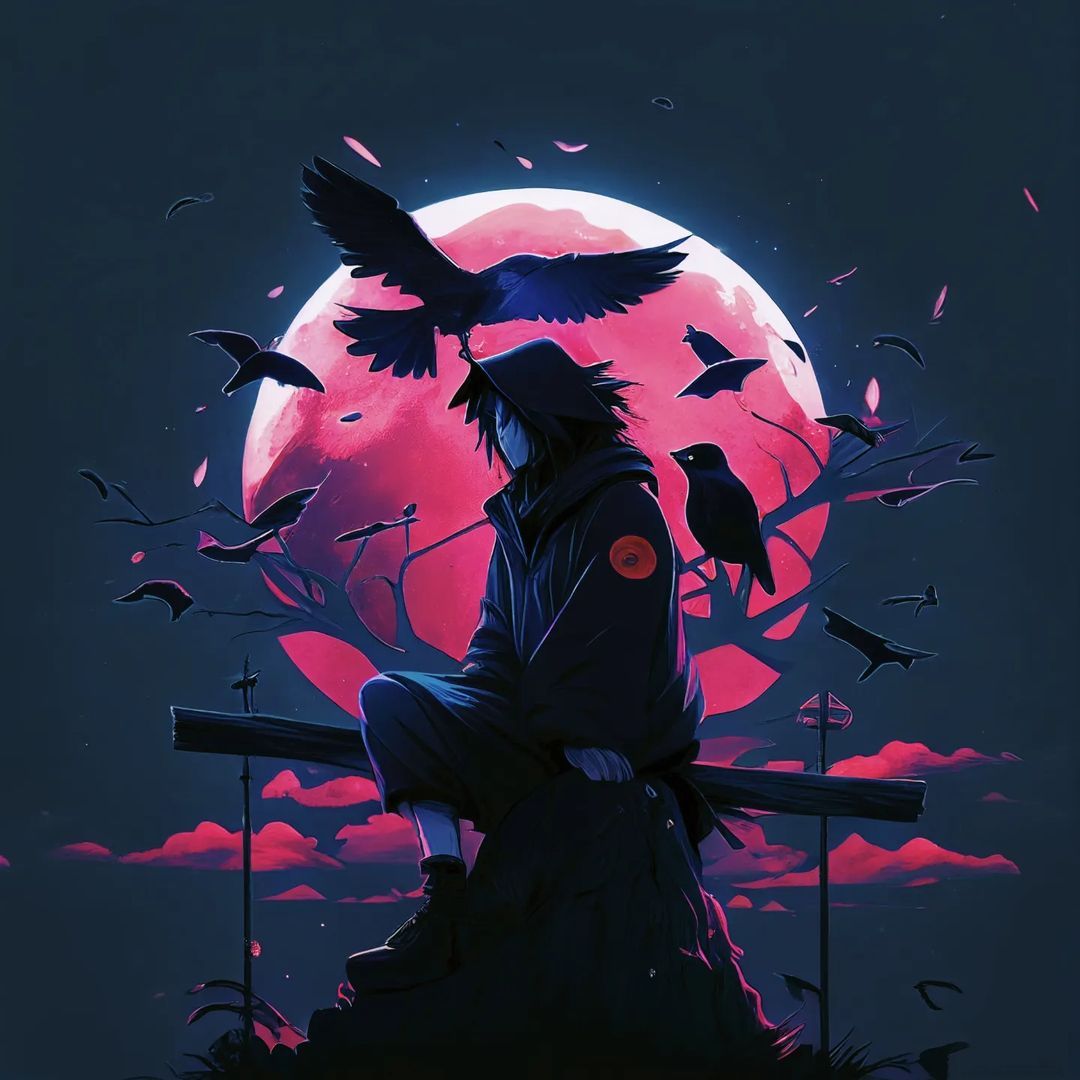 Sasuke Crow Moon - anime wallpaper for OpersCraft