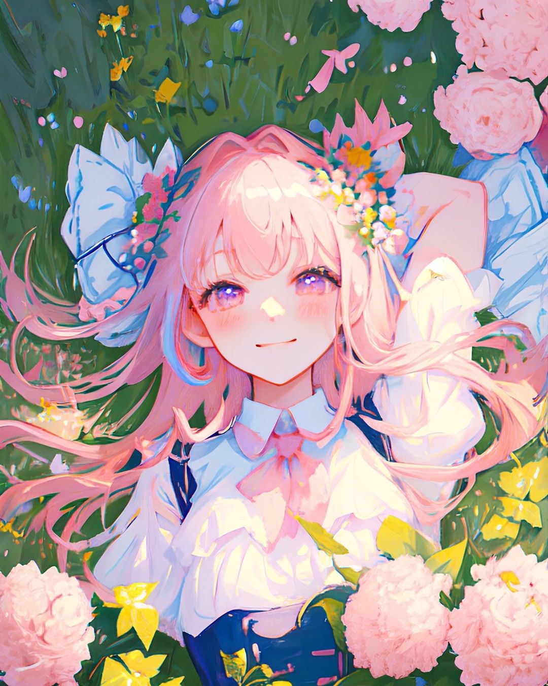 Floral Anime Girl - anime wallpaper for OpersCraft