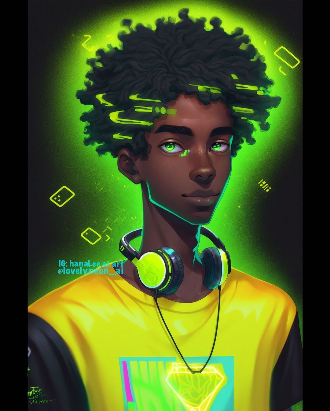 Neon Gamer Portrait - art wallpaper for OpersCraft