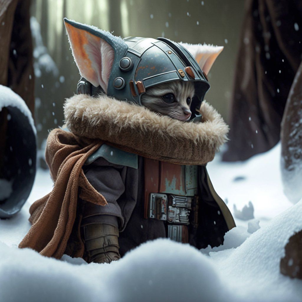 Fennec Mandalorian in Snow - animals wallpaper for OpersCraft