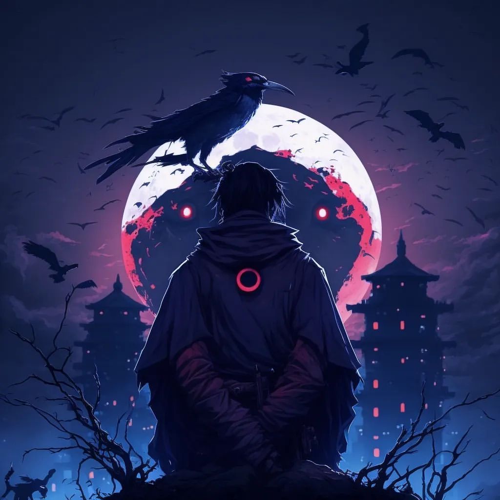 Raven Moon Silhouette - anime wallpaper for OpersCraft