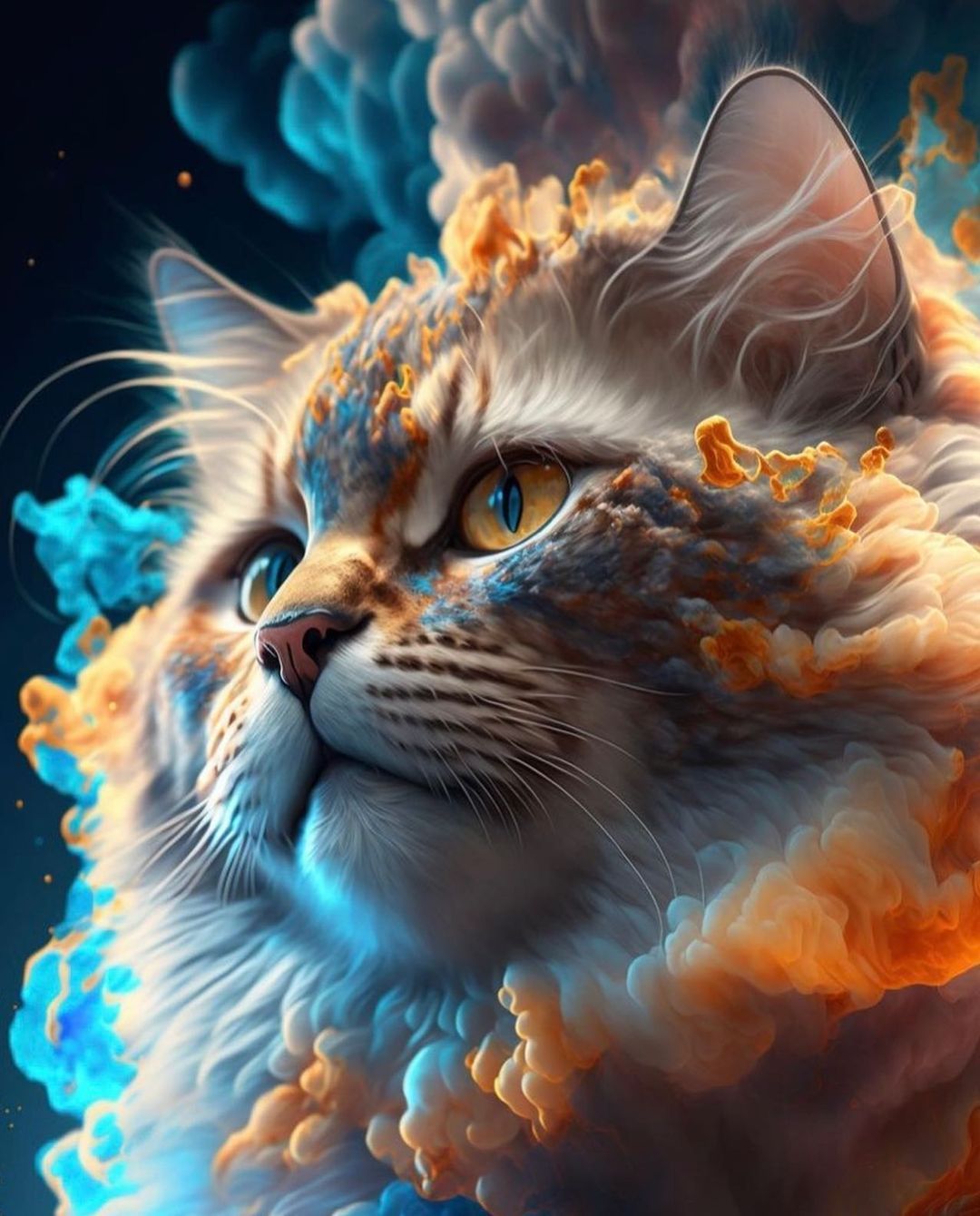 Nebula Cat Portrait - animals wallpaper for OpersCraft
