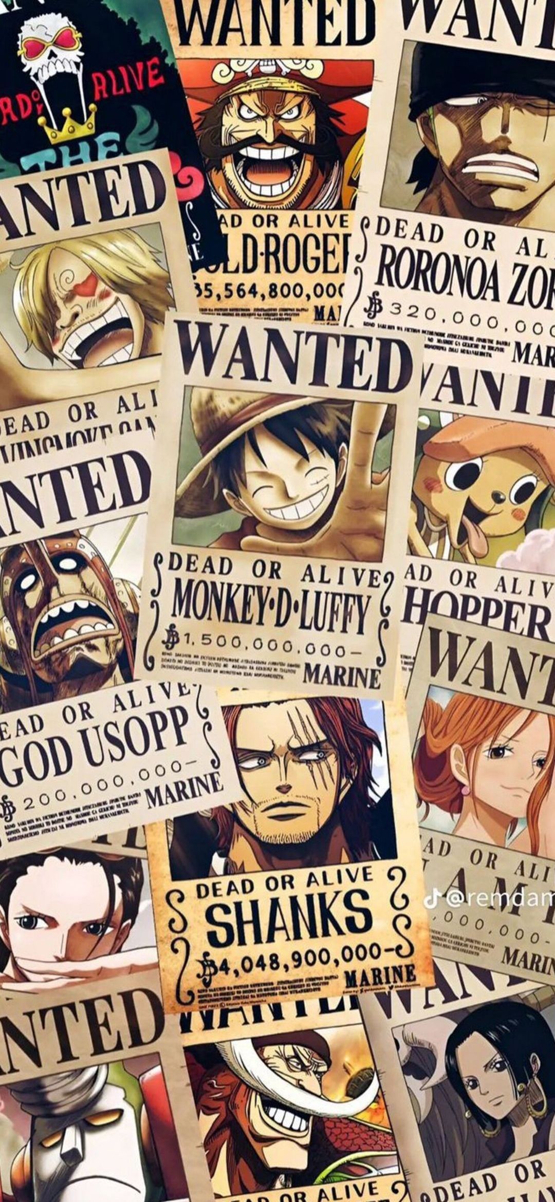 One Piece Wanted Posters - anime wallpaper for OpersCraft