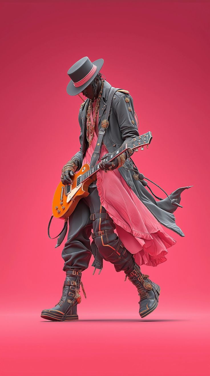 Stylish Guitarist Streetwear Portrait - streetwear wallpaper for OpersCraft