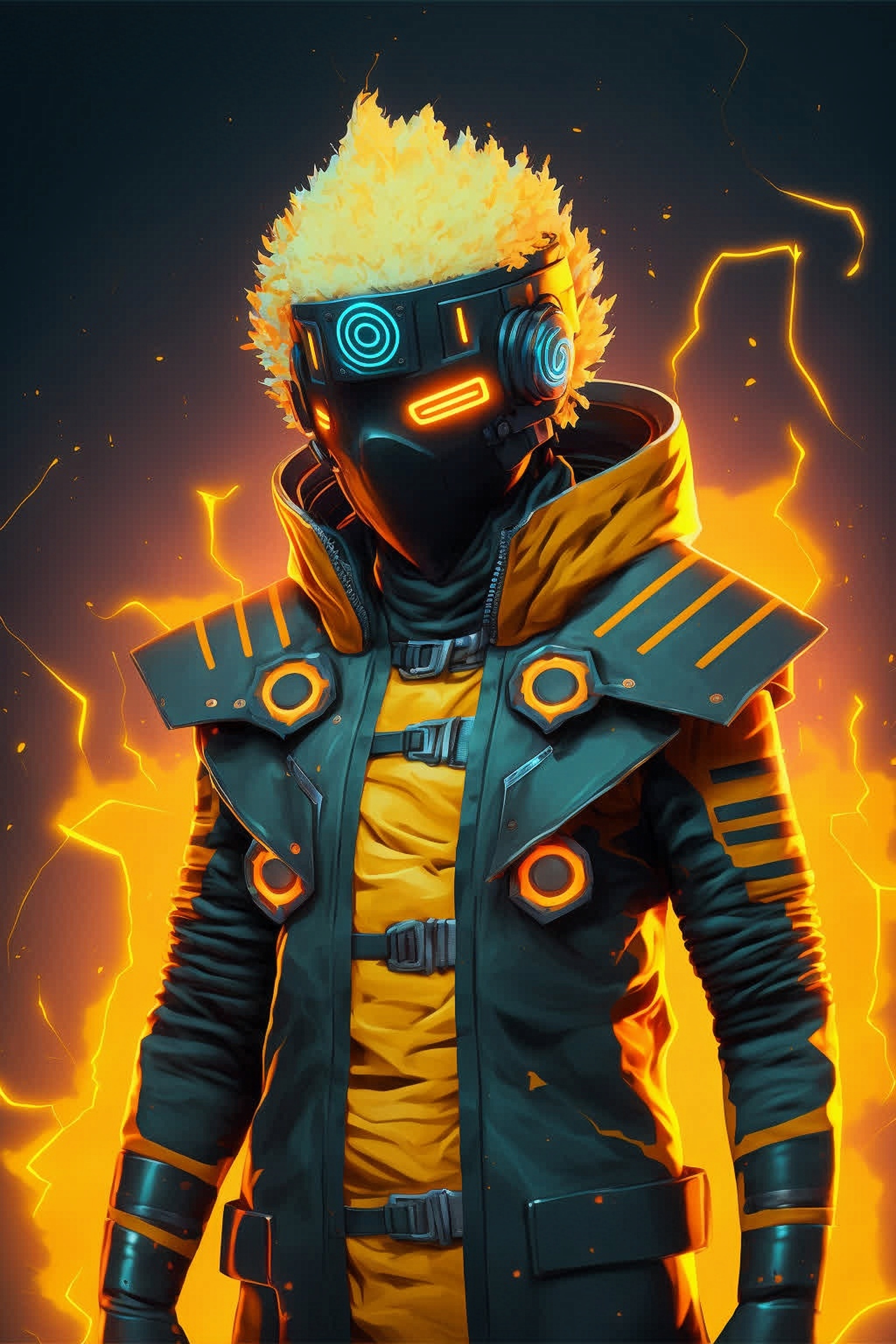 Neon Cyberpunk Warrior - cyberpunk wallpaper for OpersCraft