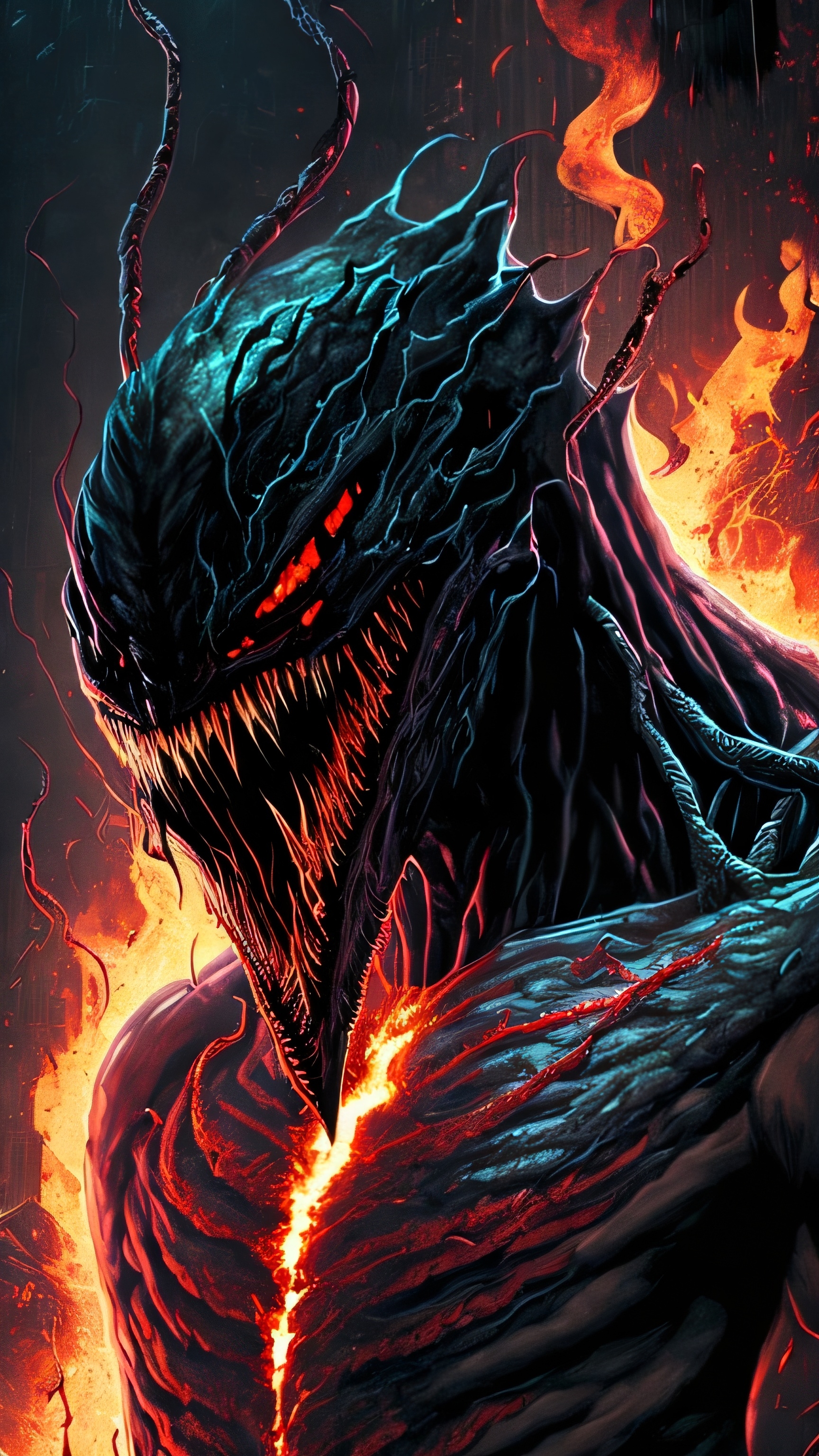 Fiery Dark Monster Portrait - monster wallpaper for OpersCraft