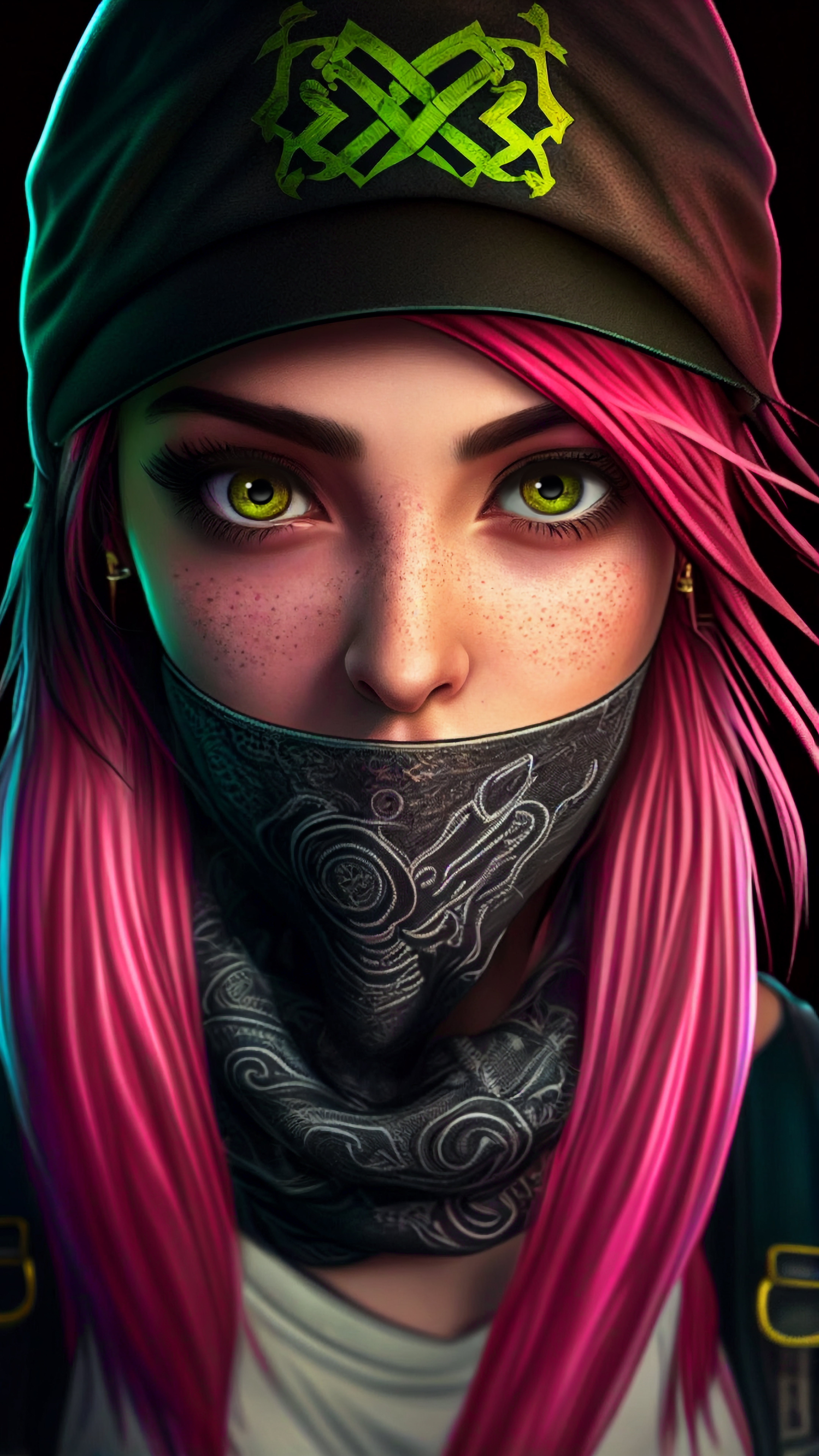 Neon Pink Hair Girl - ghetto wallpaper for OpersCraft