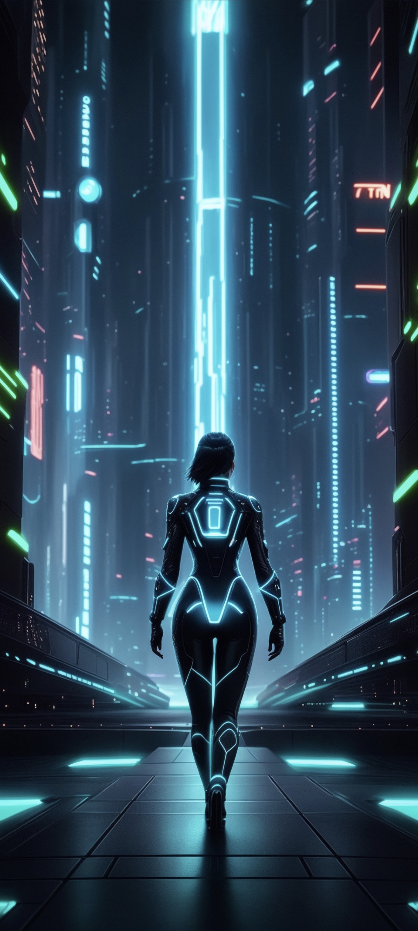 Cyberpunk Neon City Walker - cyberpunk wallpaper for OpersCraft
