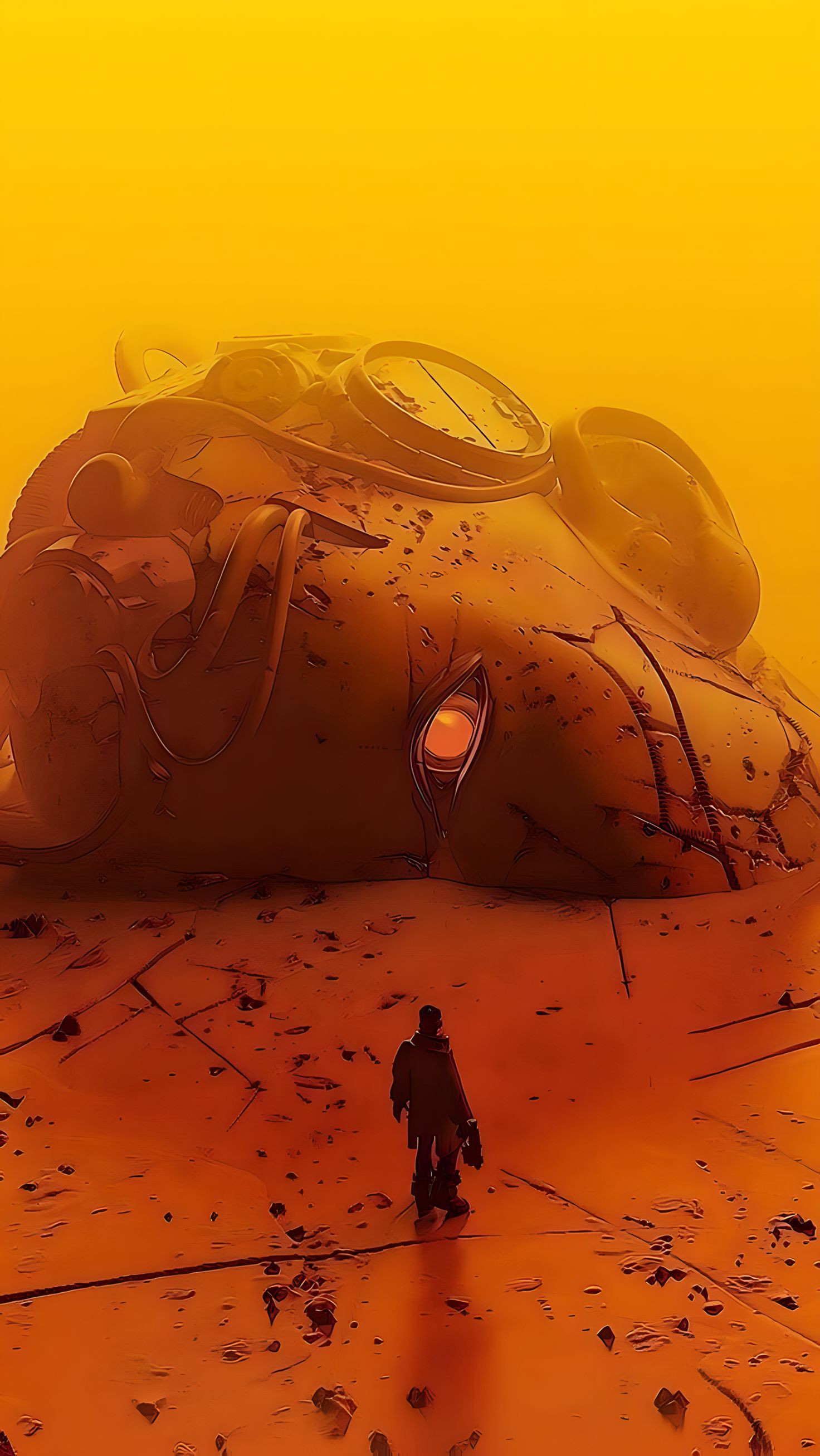Giant Robot Desert Ruins - gaming wallpaper for OpersCraft