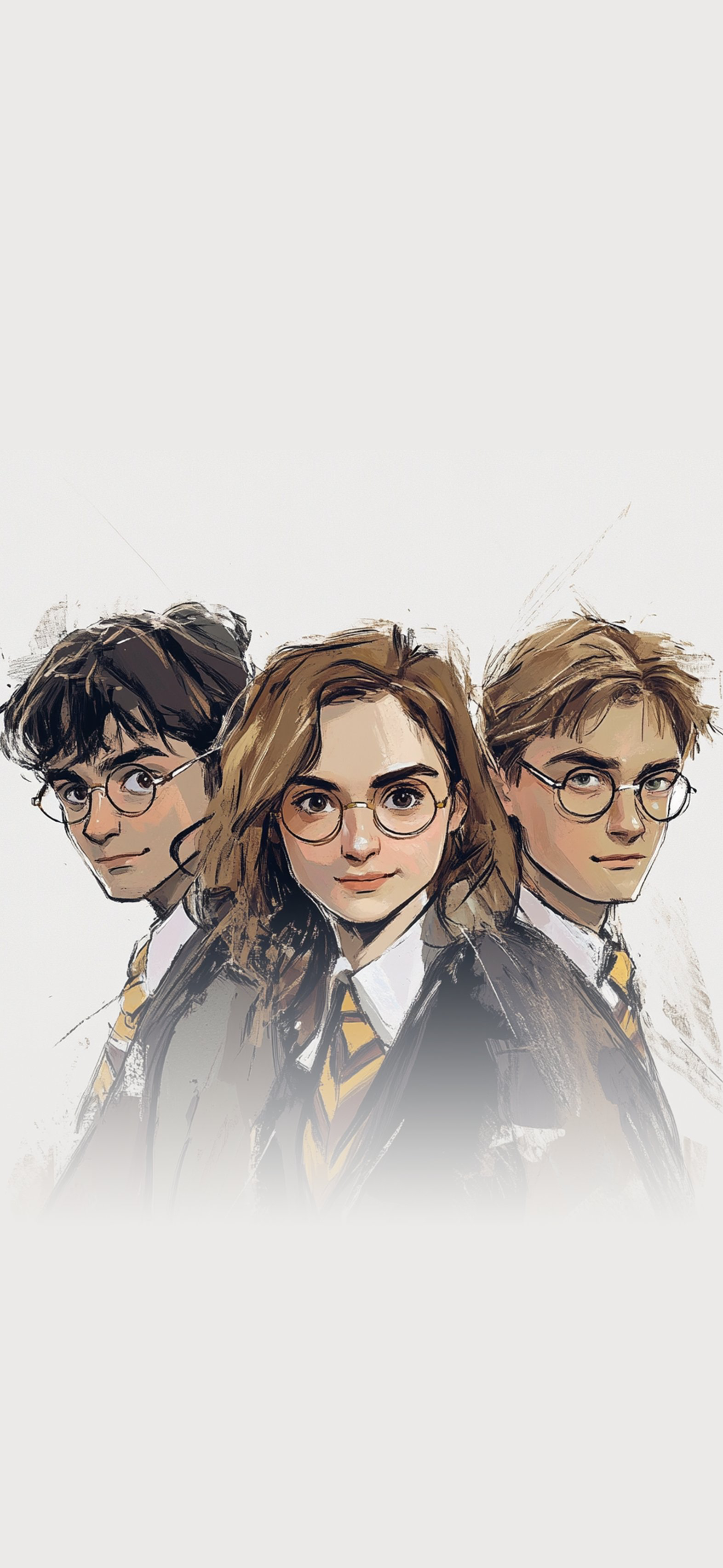Illustrated Harry Potter Trio - art wallpaper for OpersCraft
