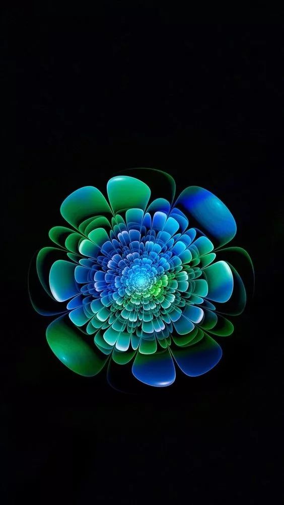 Abstract Blue-Green Flower - abstract wallpaper for OpersCraft