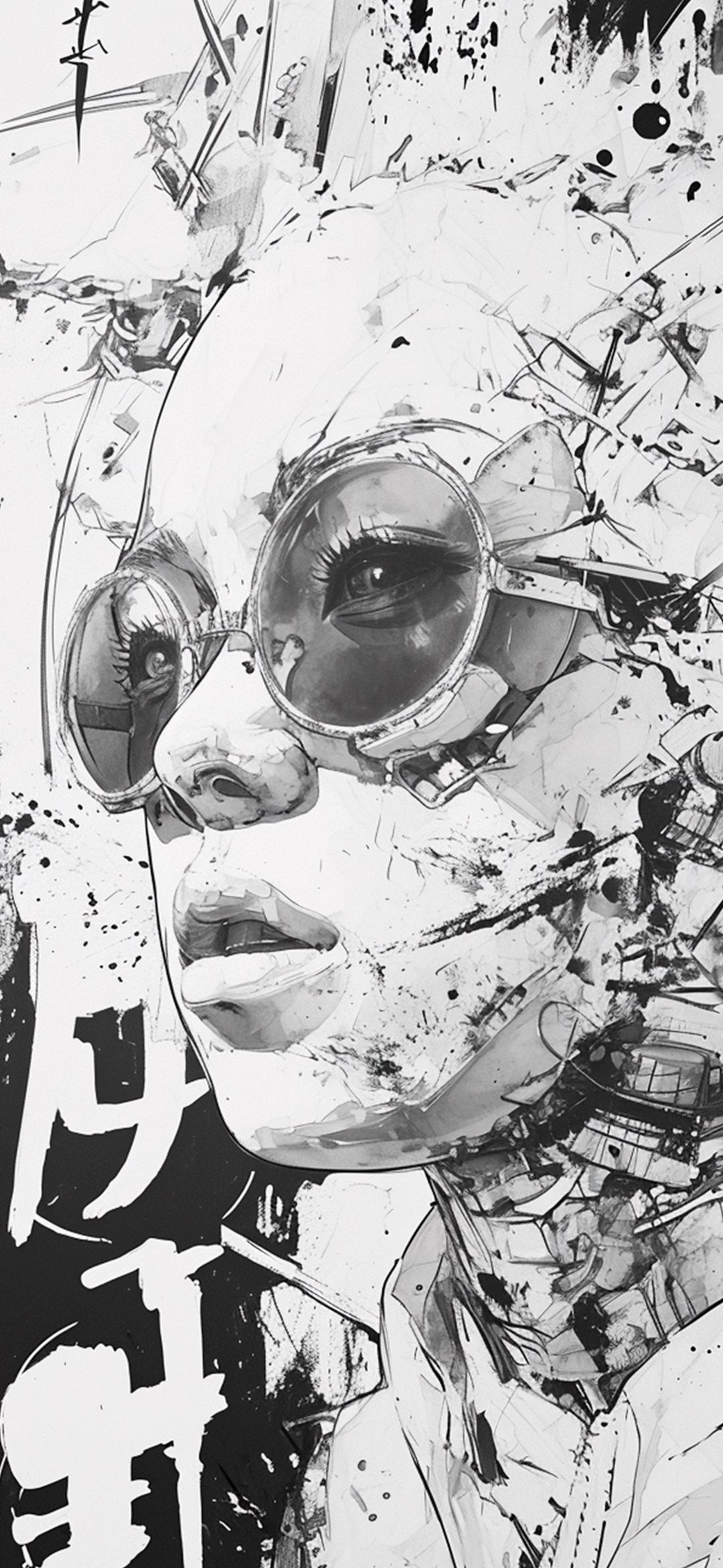 Abstract Portrait in Ink - abstract wallpaper for OpersCraft