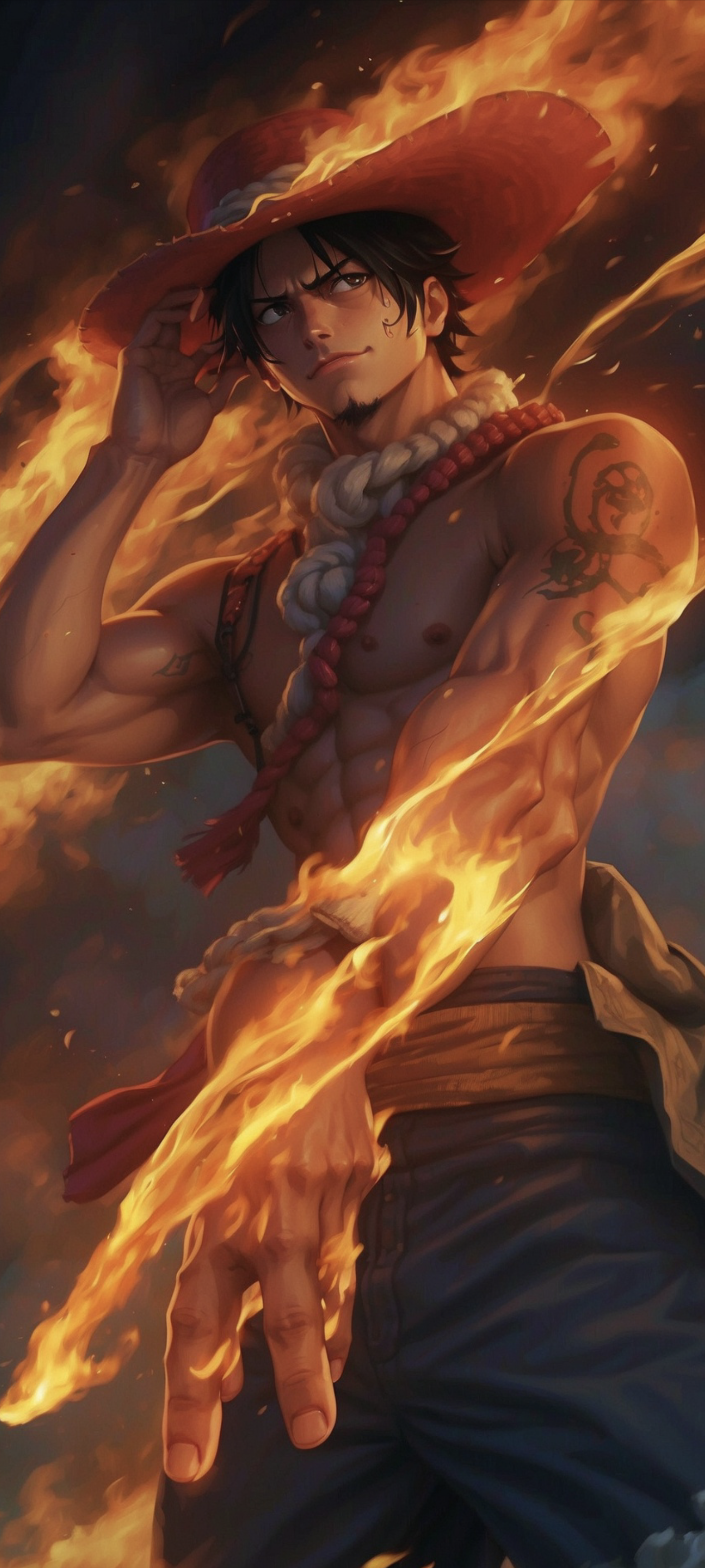 Ace in Flames Portrait - anime wallpaper for OpersCraft