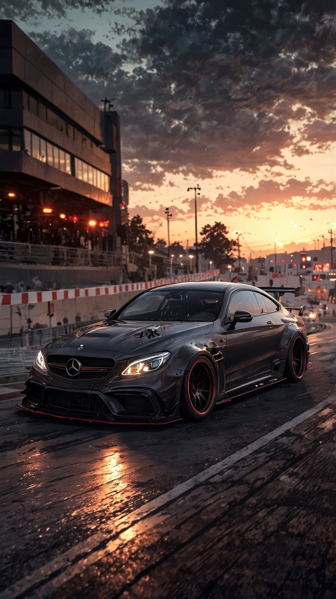 Aggressive Sports Car Sunset - mercedes-benz wallpaper for OpersCraft