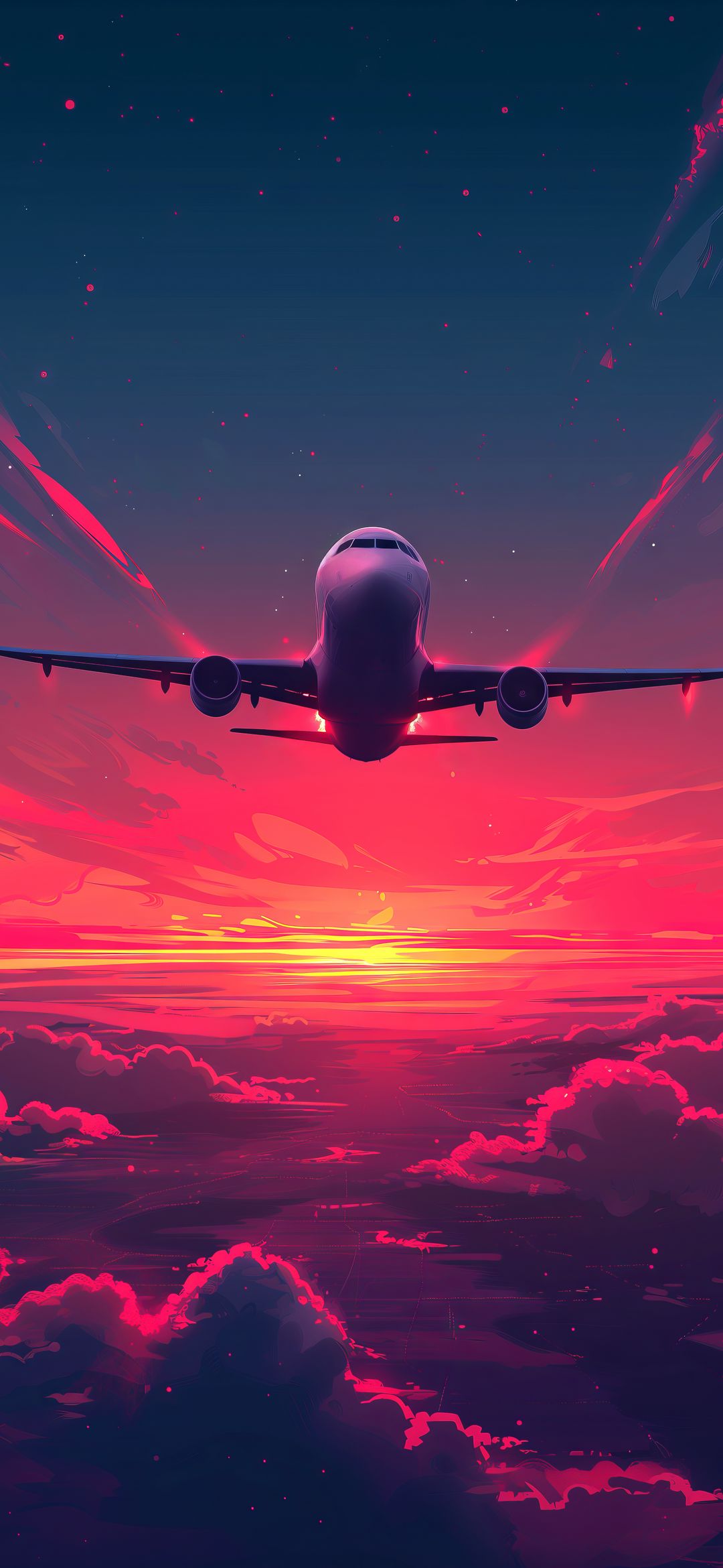 Airplane Sunset Flight - airplane wallpaper for OpersCraft