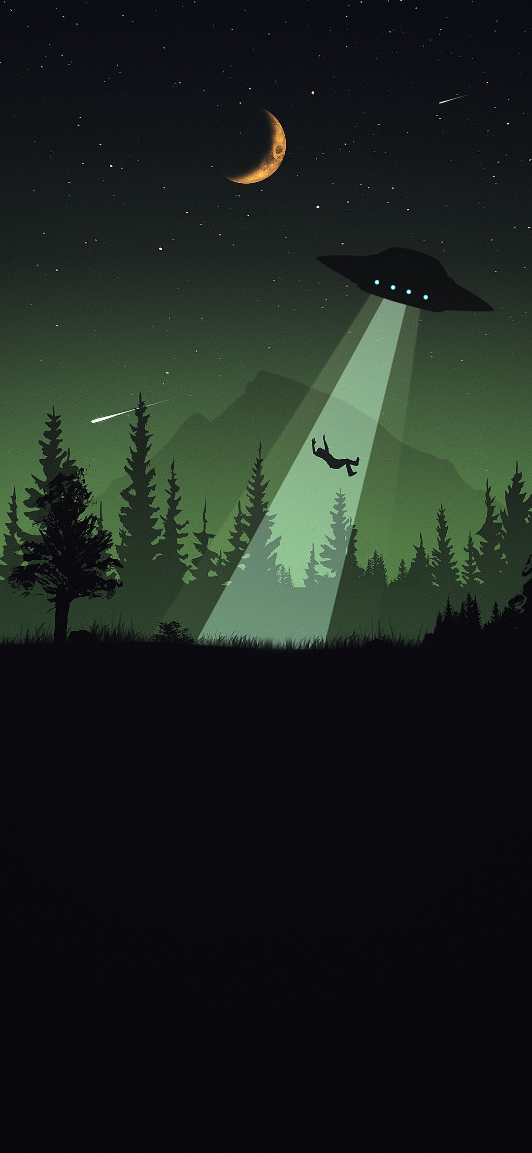 Alien Abduction in Forest - alien wallpaper for OpersCraft