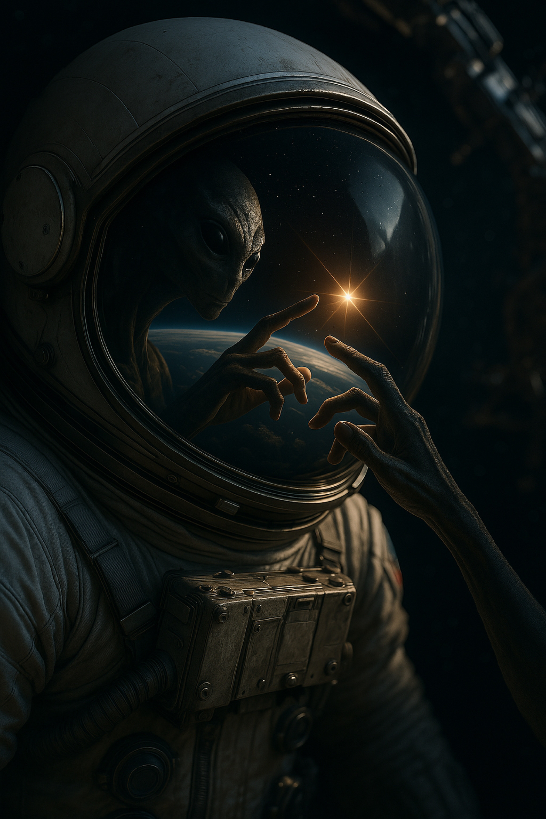 Alien Encounter in Space - dope wallpaper for OpersCraft