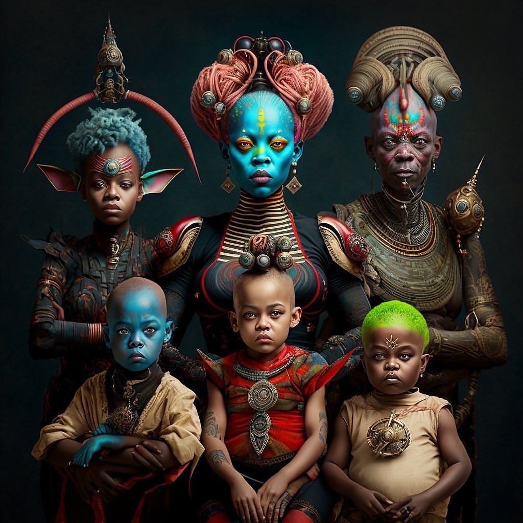Alien Royal Family Portrait - fantasy wallpaper for OpersCraft
