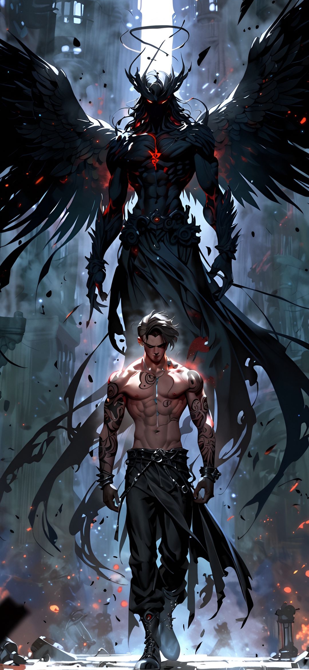 Angel and Mortal Warrior - fantasy wallpaper for OpersCraft