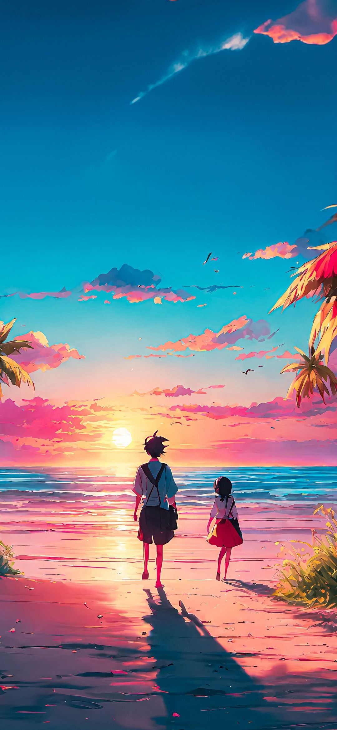 Anime Beach Sunset Walk - anime wallpaper for OpersCraft