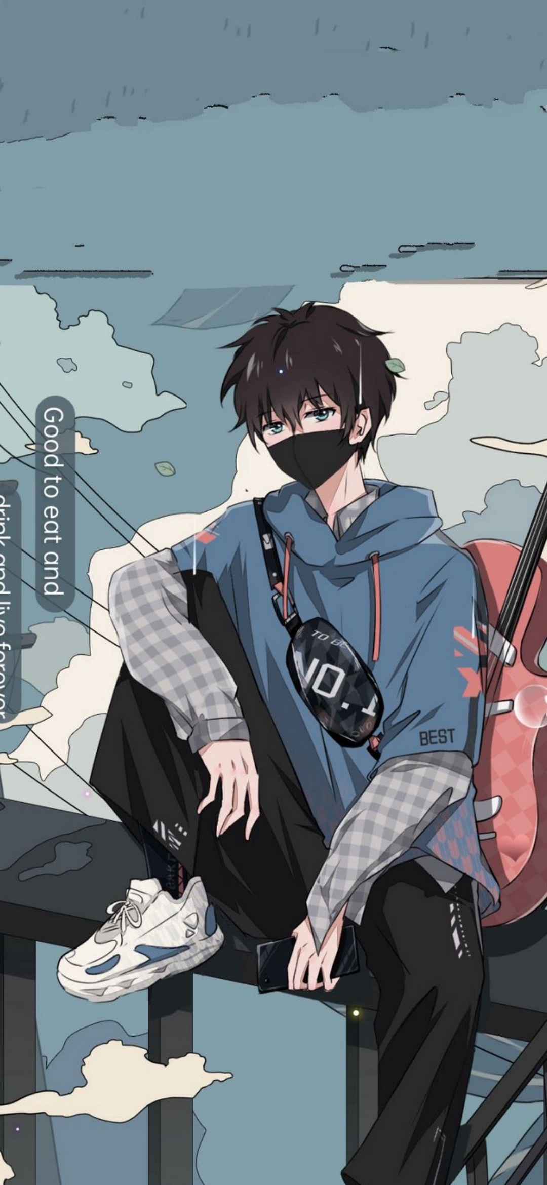 Anime Boy with Guitar - anime wallpaper for OpersCraft
