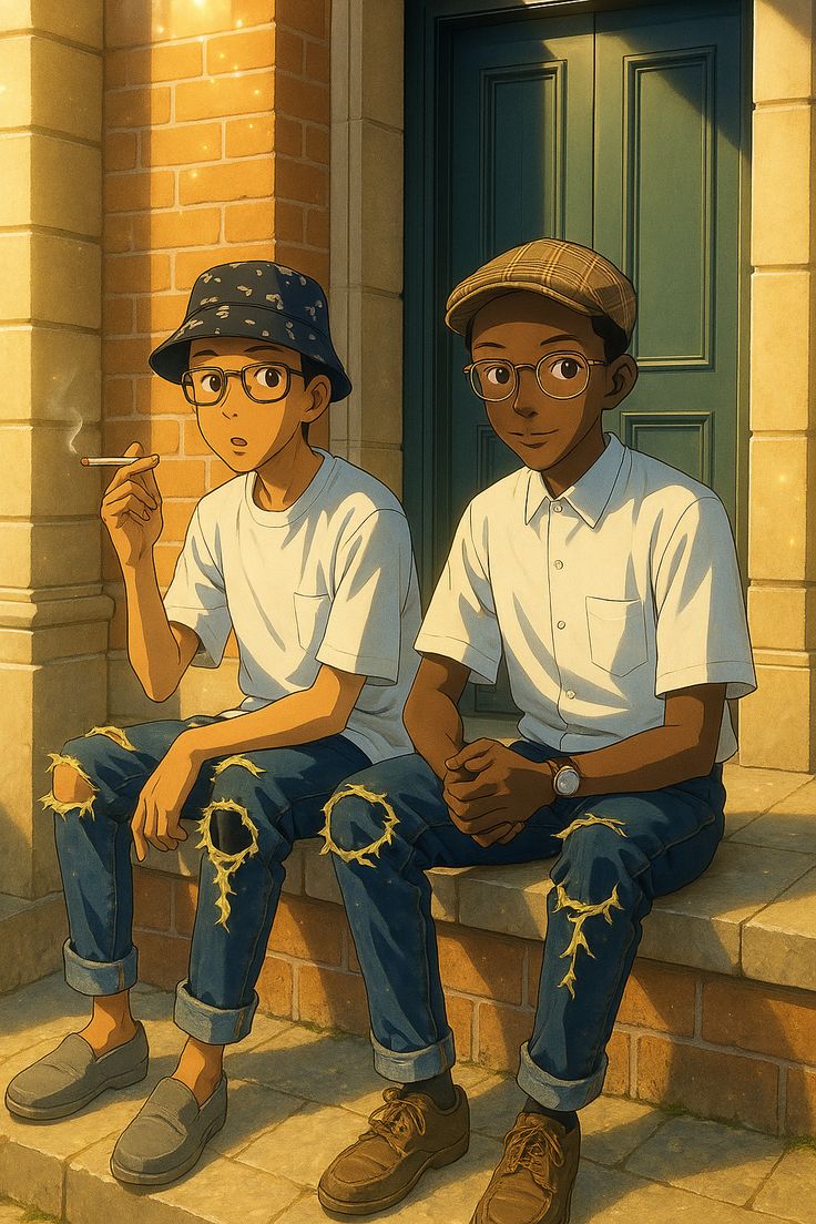 Anime Boys Chilling Out - ghetto wallpaper for OpersCraft