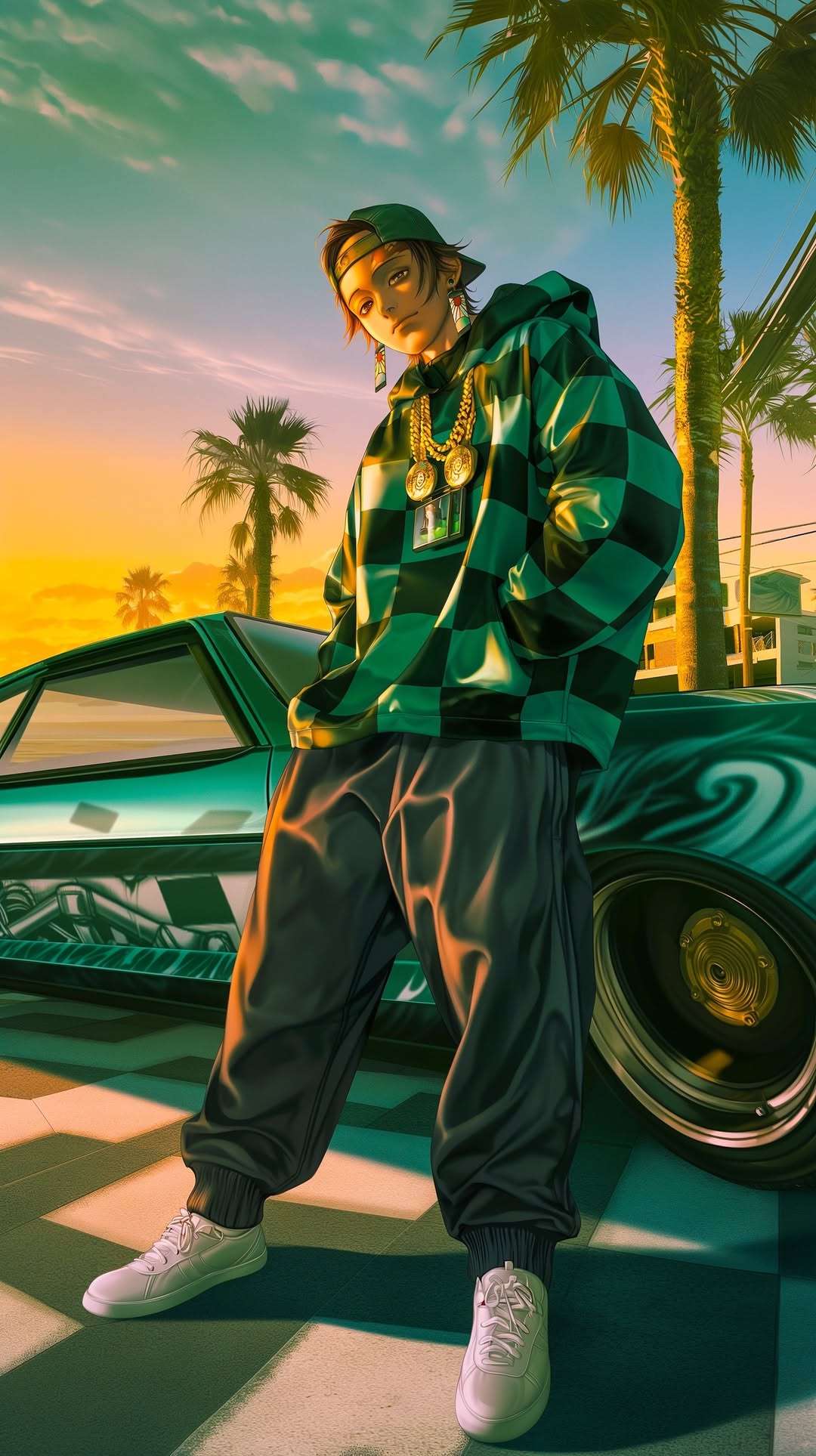 Anime Character with Car - ghetto wallpaper for OpersCraft