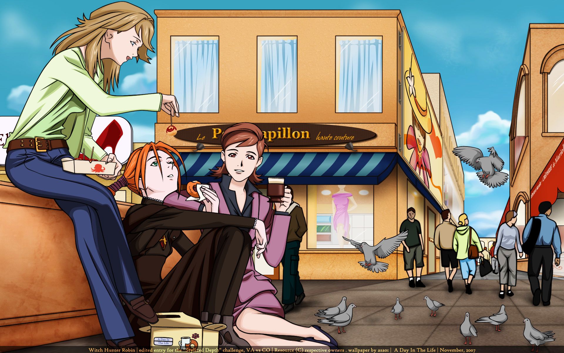 Anime Parisian Street Scene - anime wallpaper for OpersCraft