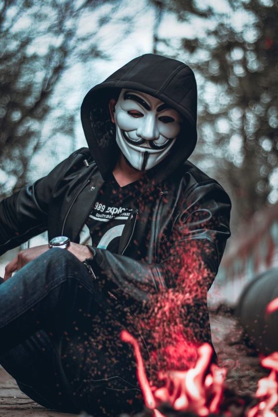 Anonymous Hacker by Fire - anonymous wallpaper for OpersCraft
