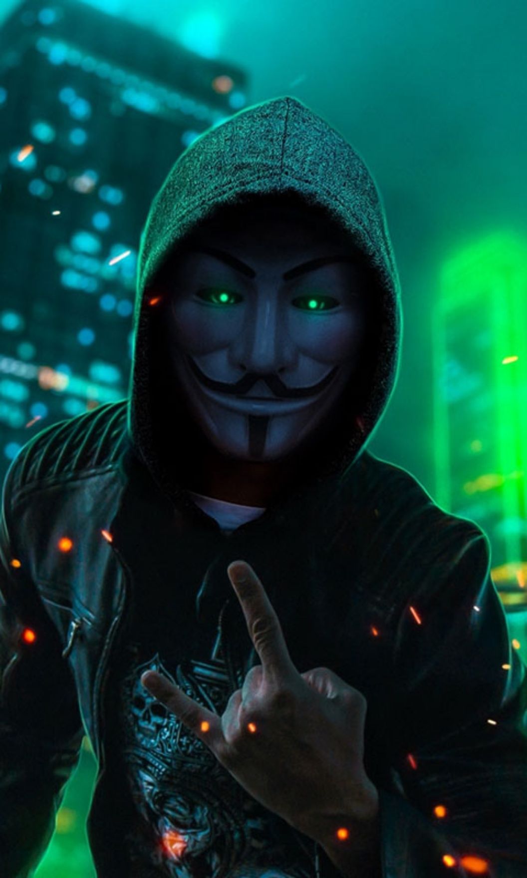 Anonymous Hacker Cityscape - hacker wallpaper for OpersCraft