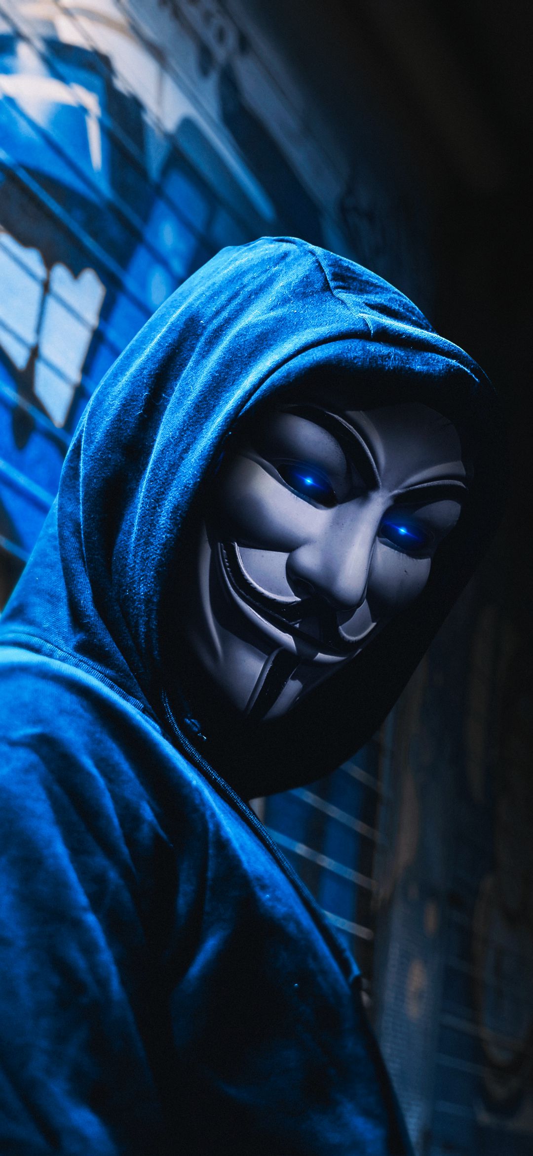 Anonymous Mask Blue Hoodie - anonymous wallpaper for OpersCraft