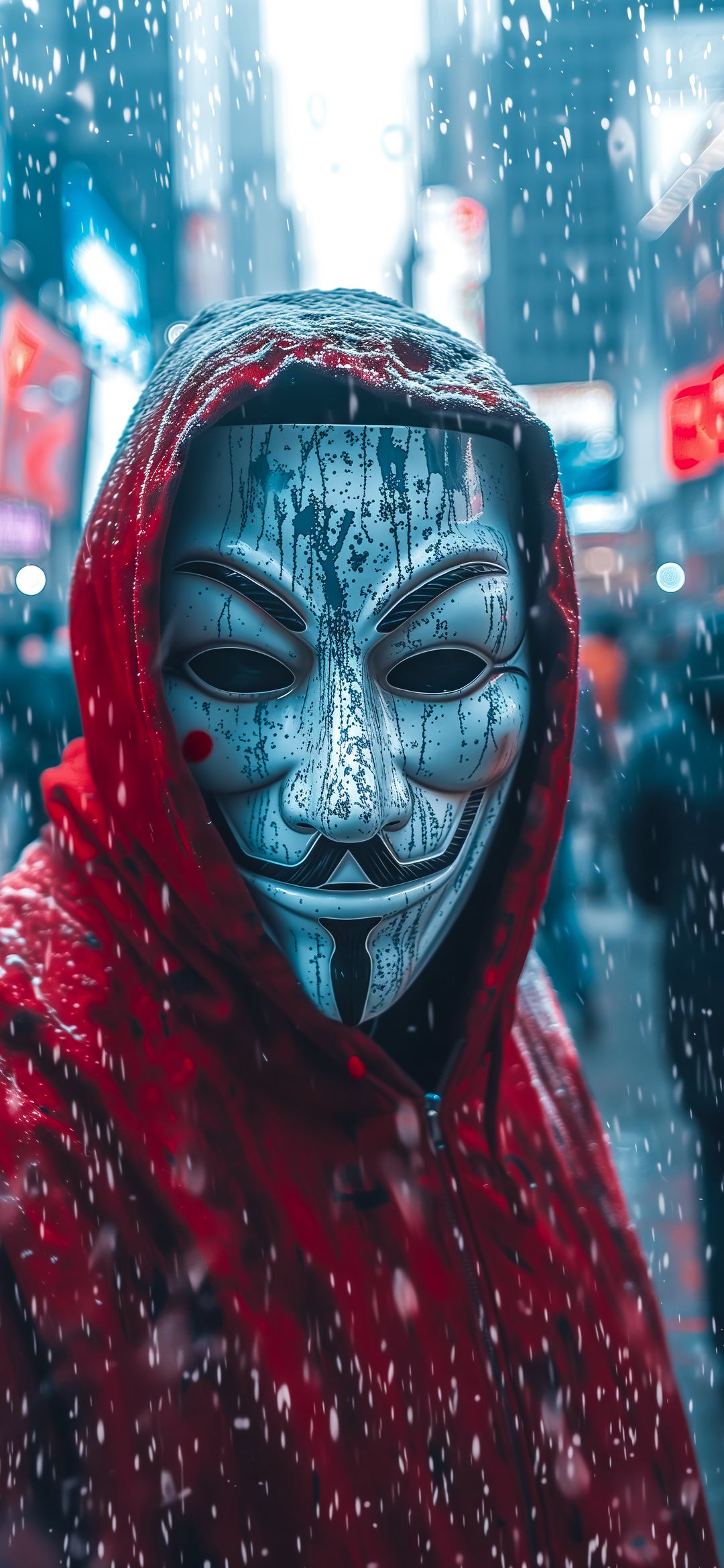 Anonymous Mask in Snowfall - anonymous wallpaper for OpersCraft