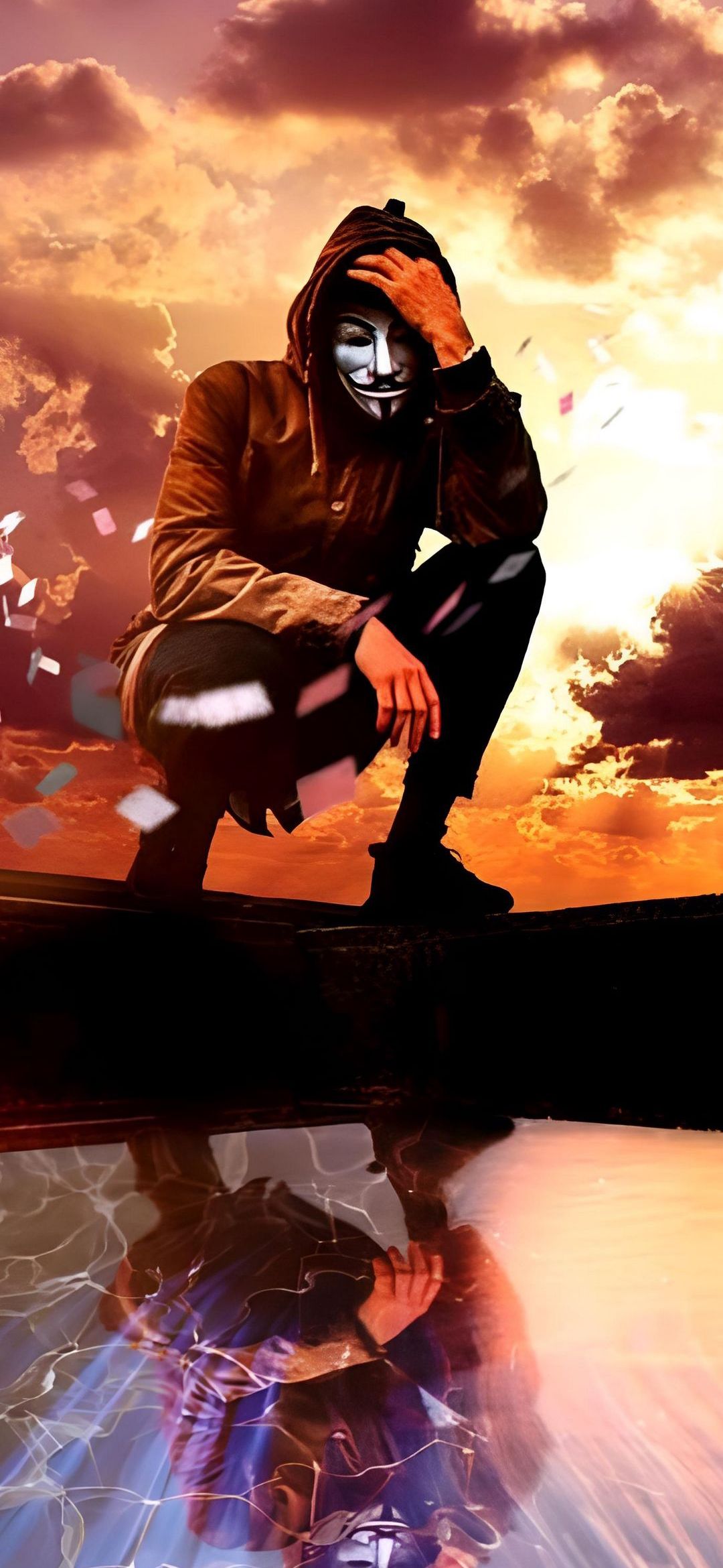 Anonymous Sunset Reflection - anonymous wallpaper for OpersCraft