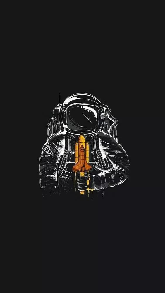 Astronaut Holding Rocket - space wallpaper for OpersCraft