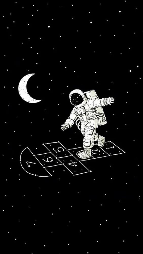 Astronaut Hopscotch in Space - space wallpaper for OpersCraft