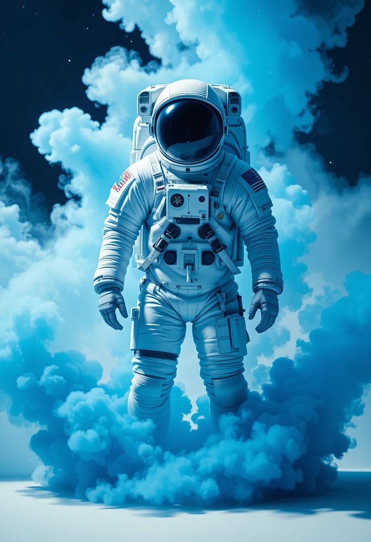 Astronaut in Blue Clouds - dope wallpaper for OpersCraft