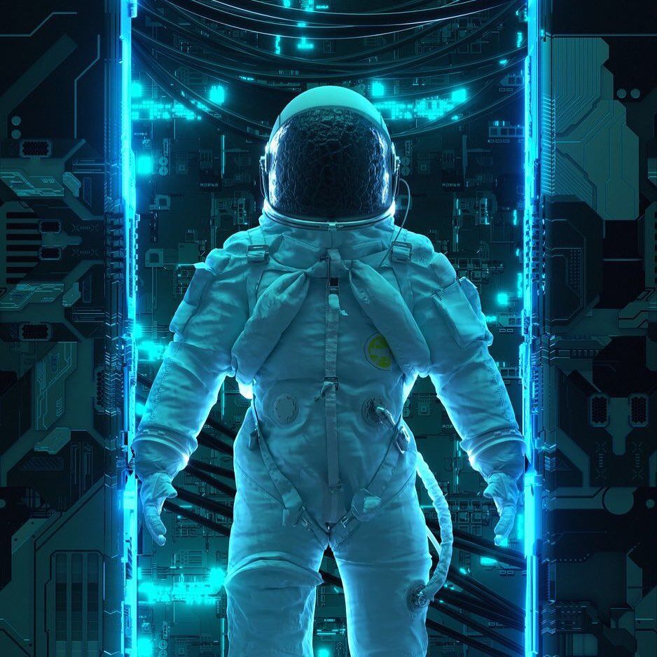Astronaut in Cyberpunk Portal - cyberpunk wallpaper for OpersCraft