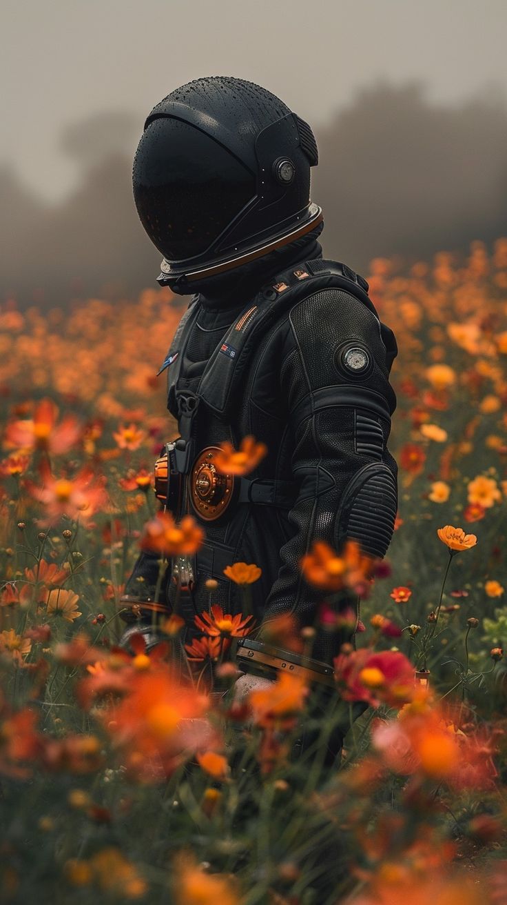 Astronaut in Flower Field - dope wallpaper for OpersCraft