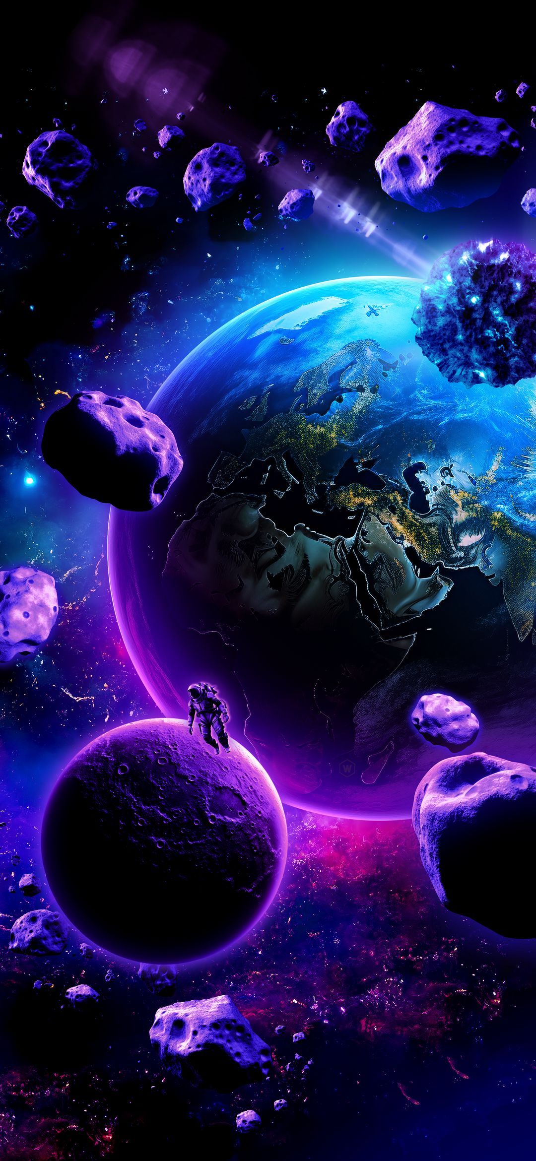 Astronaut in Purple Space - space wallpaper for OpersCraft