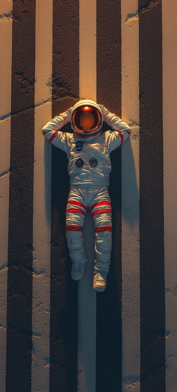 Astronaut on Striped Road - astronaut wallpaper for OpersCraft