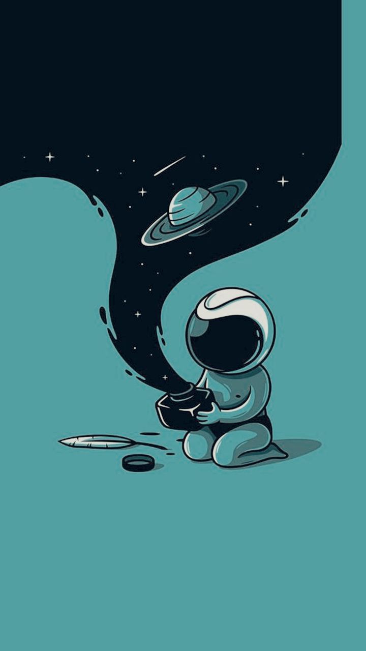 Astronaut's Cosmic Inkwell - astronaut wallpaper for OpersCraft